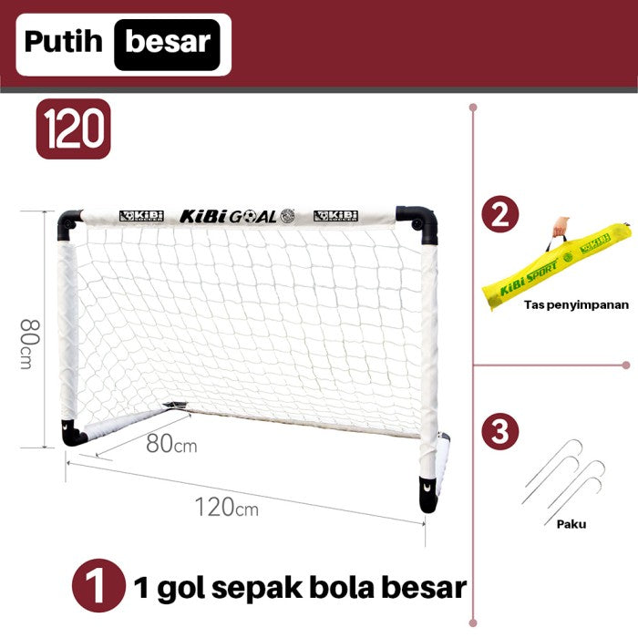 OneTwoFit Gawang sepak bola anak-anak lipat portabel Foot Ball Sport - white 60