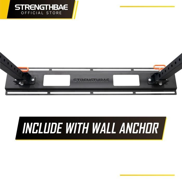 Folding Squat Rack STRENGTHBAE Foldable Power Rack Wall Mount Rig Mounted Rigs Half Bench Press
