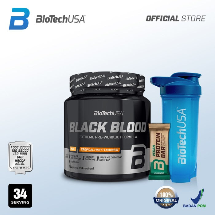 Biotech - BLACK BLOOD PRE^WORKOUT 340 Gram (TROPICAL)