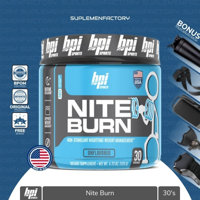 BPI Sports Nite Burn 30 Servings 120 Gram Fat Burner Niteburn - Unflavoured