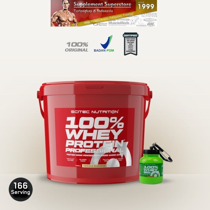 Scitec - WHEY PROTEIN PROFESSIONAL 5000Gram - Vanilla - Tanpa bonus