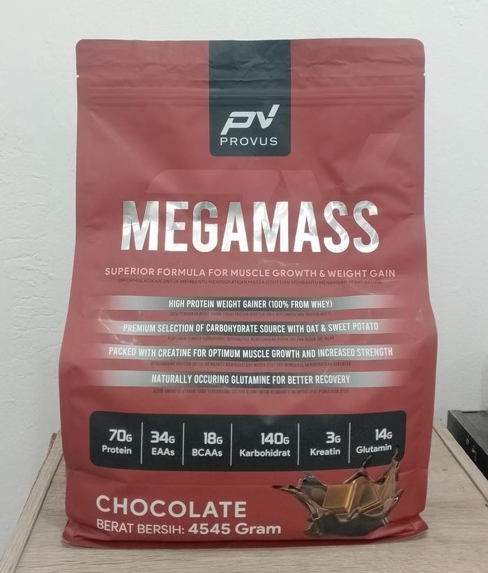 Provus Mega Mass 10 lb - 20 Serving Weight Gainer Penambah Berat Badan - Vanila, Topi