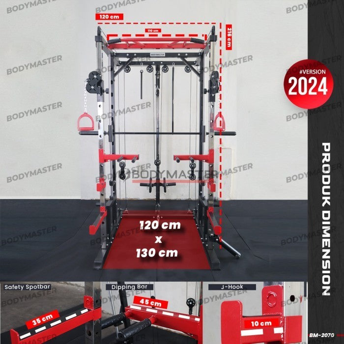 BODYMASTER Smith Machine BM-2080 - Squat Power Rack Bench Press Cable - Alat saja, TOPED