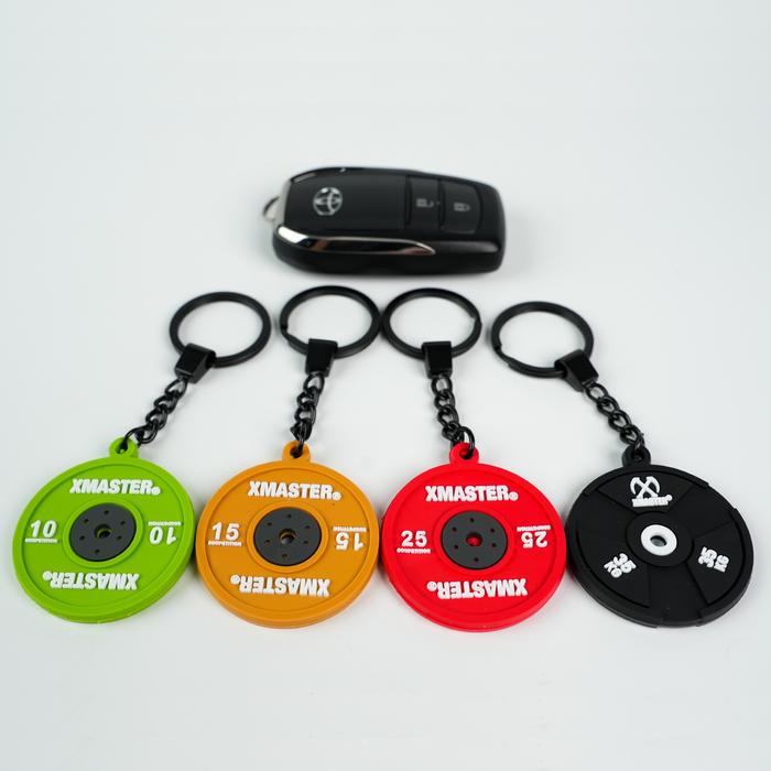[NEW] Gantungan Kunci Gym XMASTER – Miniatur Bumper Plate PVC | Keychain Unik Pecinta Fitness & Powerlifting - green