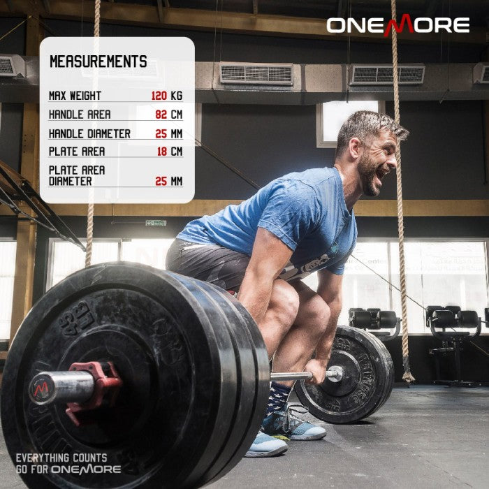 ONE MORE 120CM 5CM EZ Curl Bar Barbel Stick Stik Barbell - 2.5CM