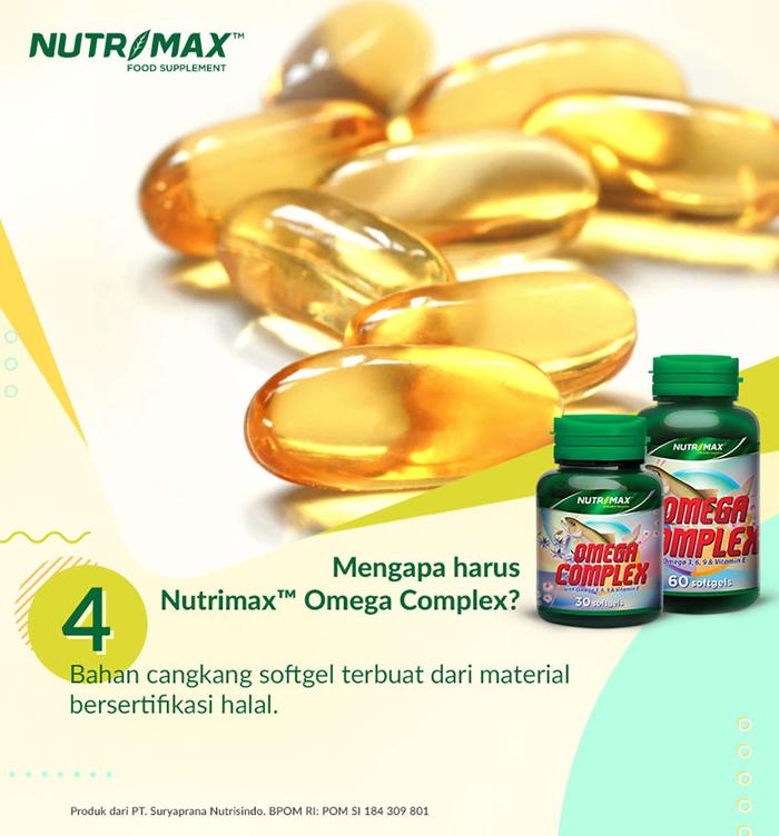Nutrimax Omega Complex Omega 3 6 9 Plus Vitamin E Minyak Ikan Fish Oil Isi 30 Softgels
