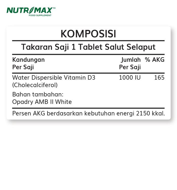 Paket Bundling Nutrimax Vitamin D3 1000 Nutrimax Magnesium Glyserophospate Plus K2