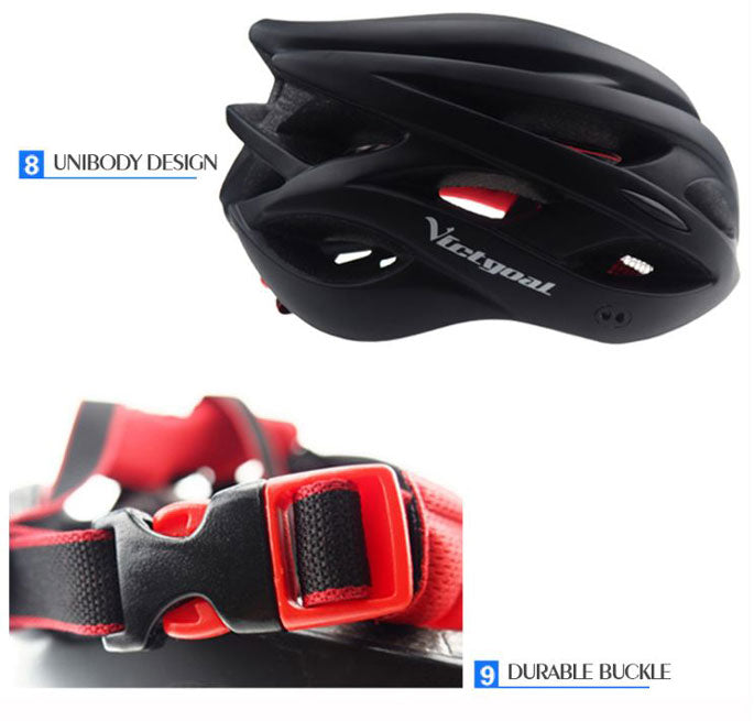 TaffSPORT Helm Sepeda EPS PVC Shell dengan Lampu Backlight - 1105