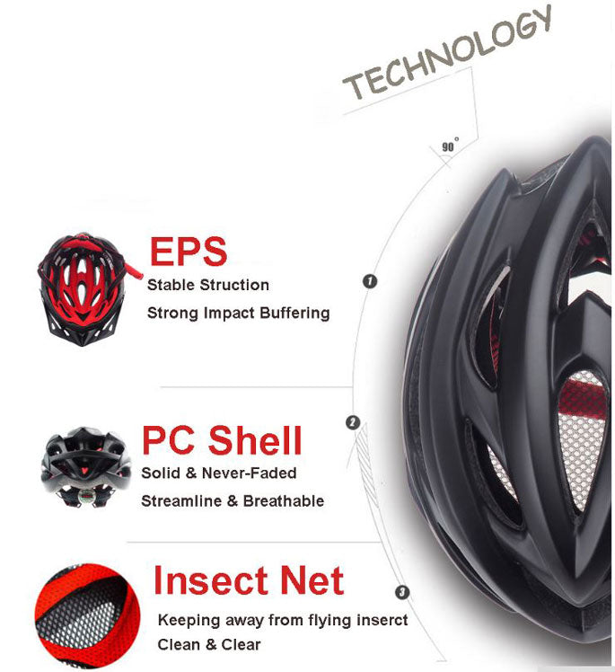 TaffSPORT Helm Sepeda EPS PVC Shell dengan Lampu Backlight - 1105