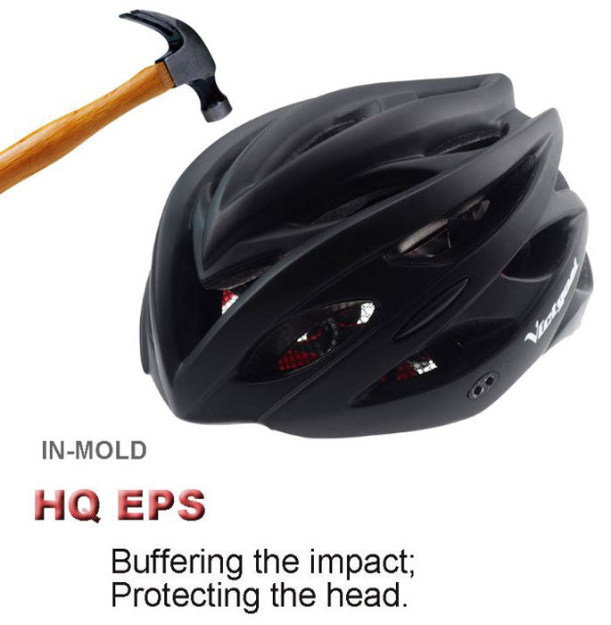 TaffSPORT Helm Sepeda EPS PVC Shell dengan Lampu Backlight - 1105