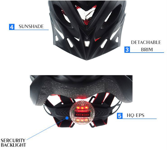 TaffSPORT Helm Sepeda EPS PVC Shell dengan Lampu Backlight - 1105