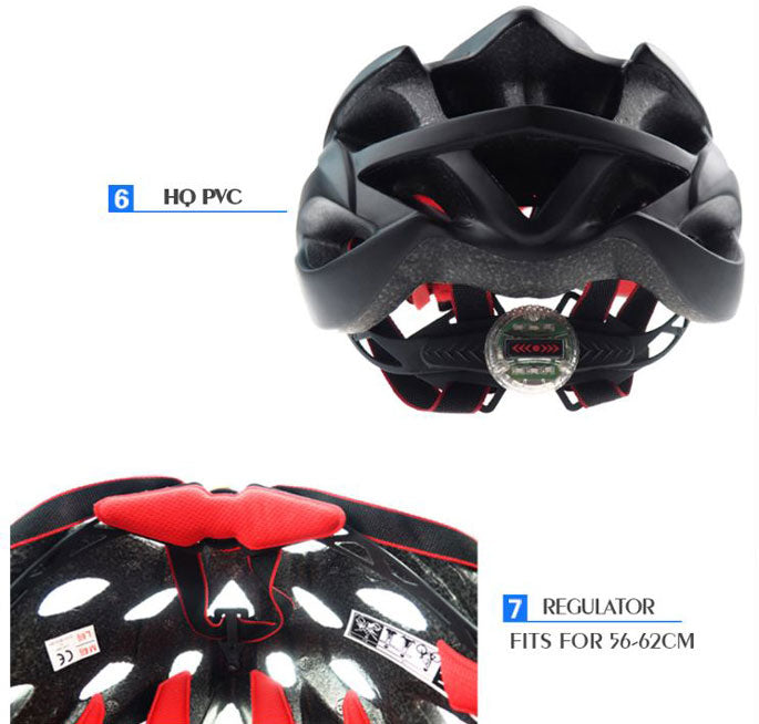 TaffSPORT Helm Sepeda EPS PVC Shell dengan Lampu Backlight - 1105