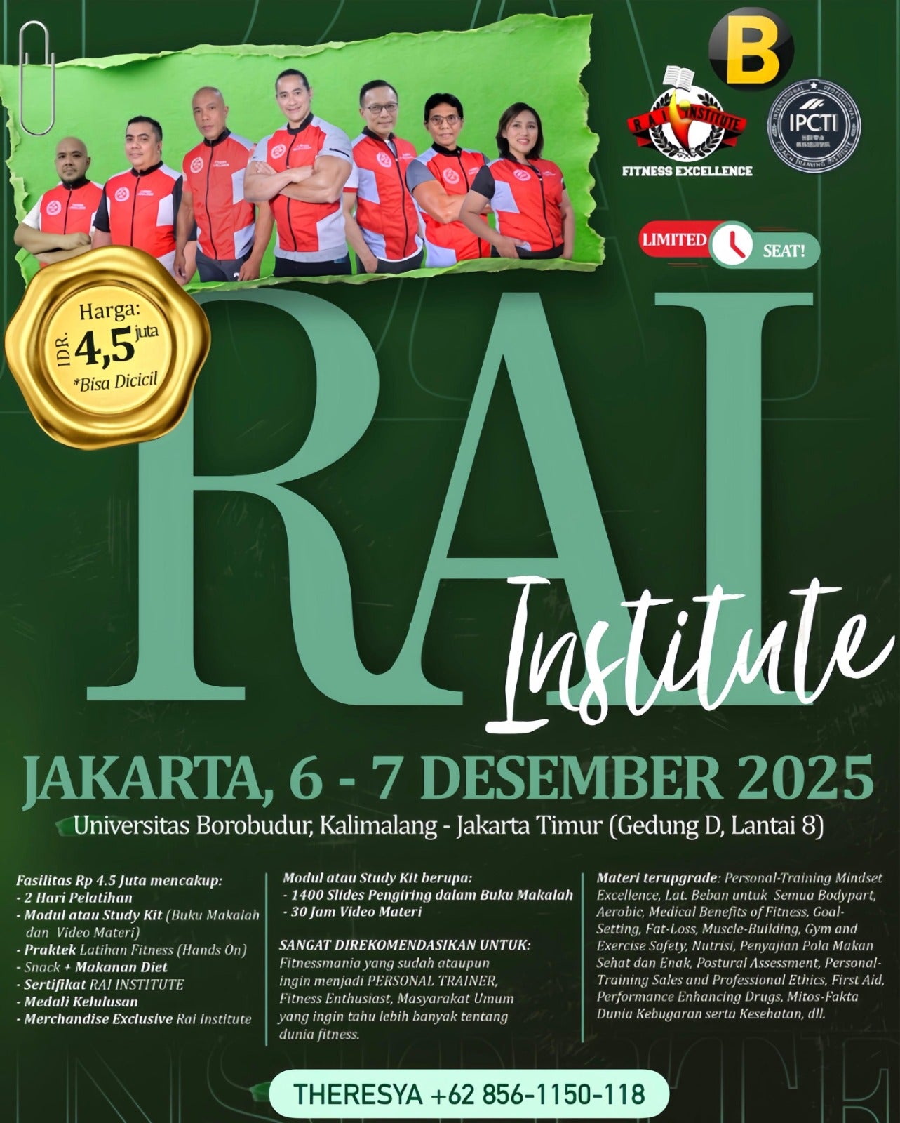 Sertifikasi Personal Trainer Fitness Rai Institute - Pelatihan Kesehatan