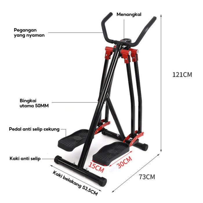 OneTwoFit Air Walker Climber Elliptical Trainer Freestyle Glider Alat Gym Peralatan Olahraga