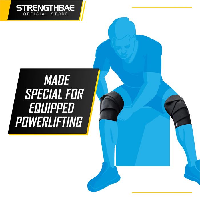 Knee Wraps STRENGTHBAE Powerlifting Knee Wrap Lutut Equipped Squat Gym