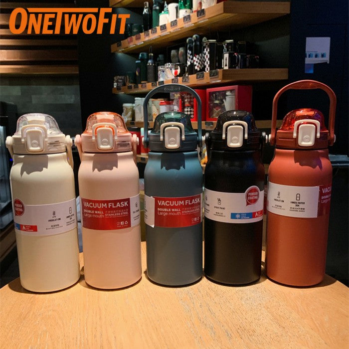 OneTwoFit Vacuum Cup Termos Stainless Steel water bottle Minum Dengan