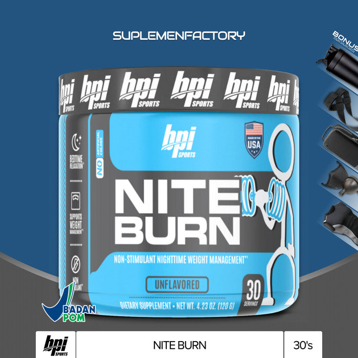 BPI Sports Nite Burn 30 Servings 120 Gram Fat Burner Niteburn - Unflavoured