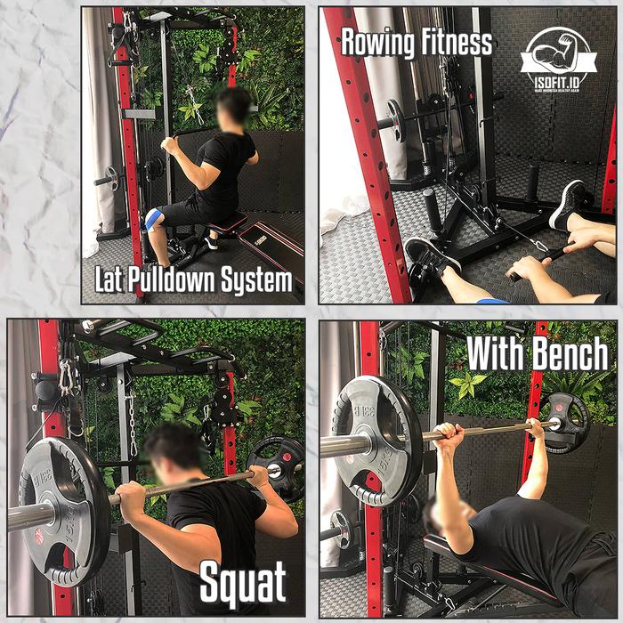 Multifunction Gym Bilateral Bird Trainer Squat Rack / Alat Gym Pelatihan Dayung Otot Tangan + Rak Squat