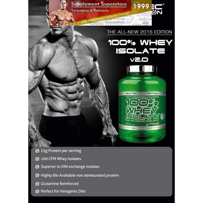 Scitec - WHEY ISOLATE 2000gram Strawberry - Tanpa Bonus