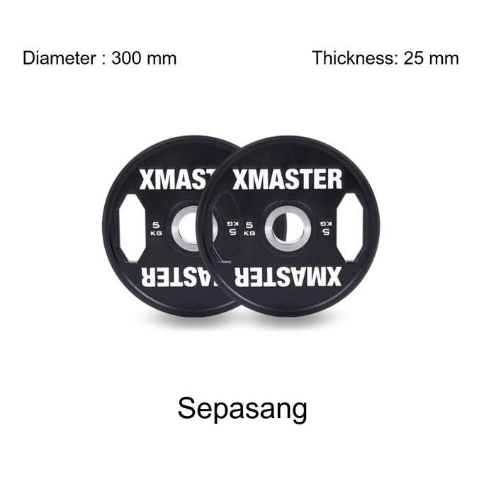 XMASTER Grip Plates CPU Weight Plate Alat Angkat Beban Home Gym Fitness CrossFit Training Powerlifting ROGUE,ELEIKO - 5kg Pair