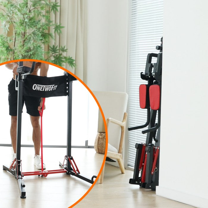 OneTwoFit Foldable Multi-Function Power Tower Adjustable Chin Up Bar