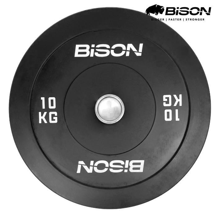Bison 10 Kg Bumper Plates Olympic Training Bebanan Barbell Classic