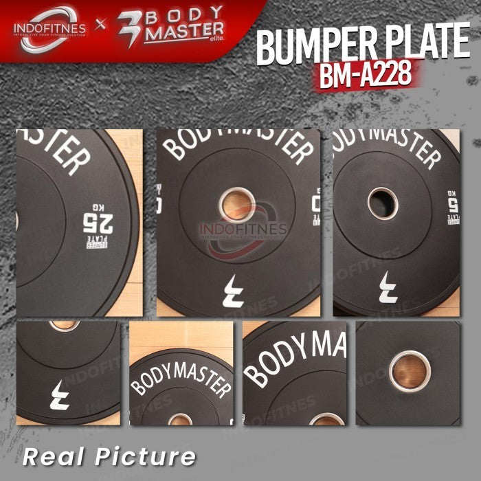 BODYMASTER Olympic Bumper Plate Rubber Barbell Beban 5 10 15 20 25 KG - 5KG, TOPED