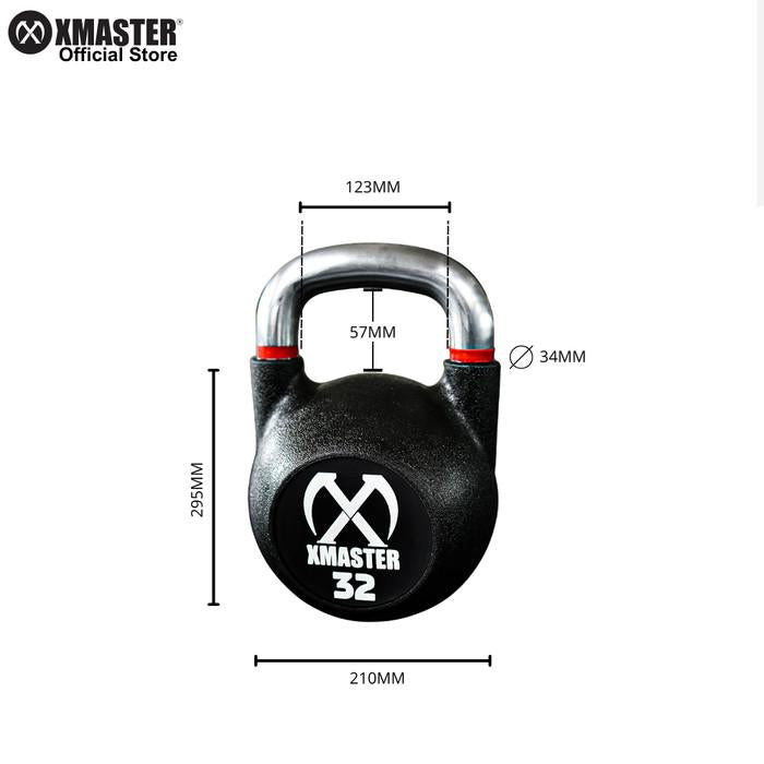 XMASTER Kettlebell Urethane CPU 4-32kg - Pegangan Nyaman Anti-Slip Ergonomis untuk CrossFit & Powerlifting di Rumah Gym - 4kg