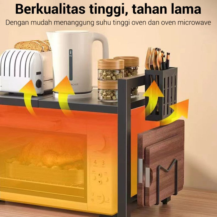 OneTwoFit Rak Dapur Multifungsi Rak Microwave Rak Oven Rak Bumbu
