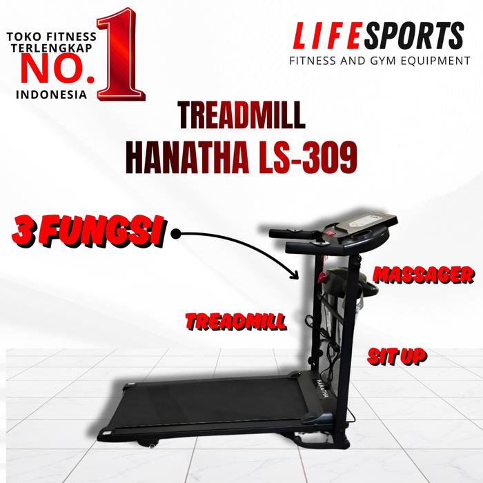 Treadmill Elektrik HANATHA LS 309 - Alat Fitness Multifungsi Treadmill Listrik Lipat Portable Low Watt