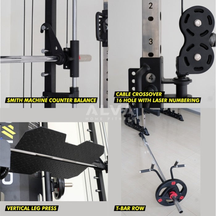 Optimove M 900 Home Gym - Smith Machine - Cable Crossover - Leg Press