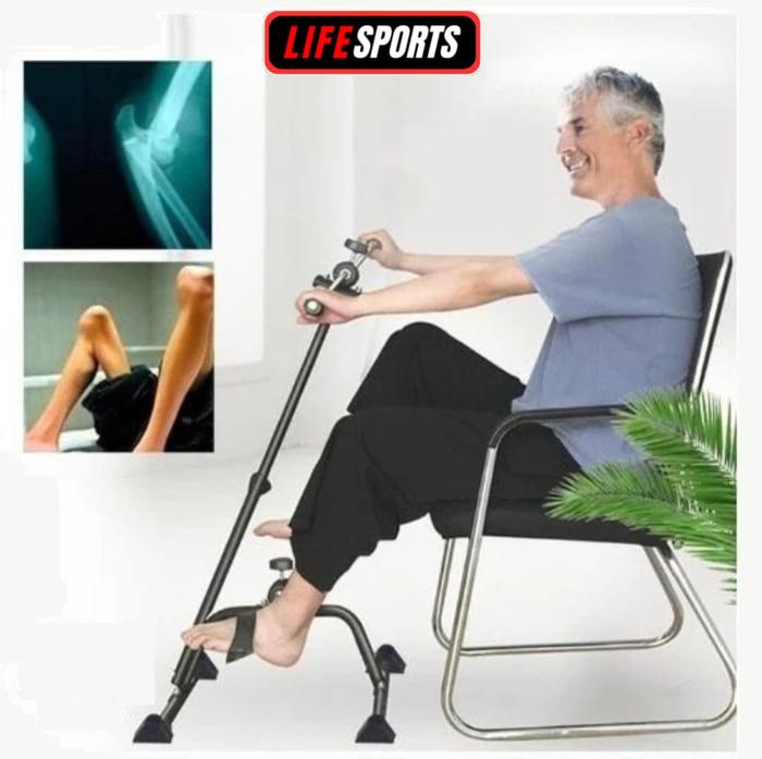 Sepeda Statis Terapi Pedal Exerciser untuk latihan kaki dan tangan Lansia Olahraga Gym lifesports