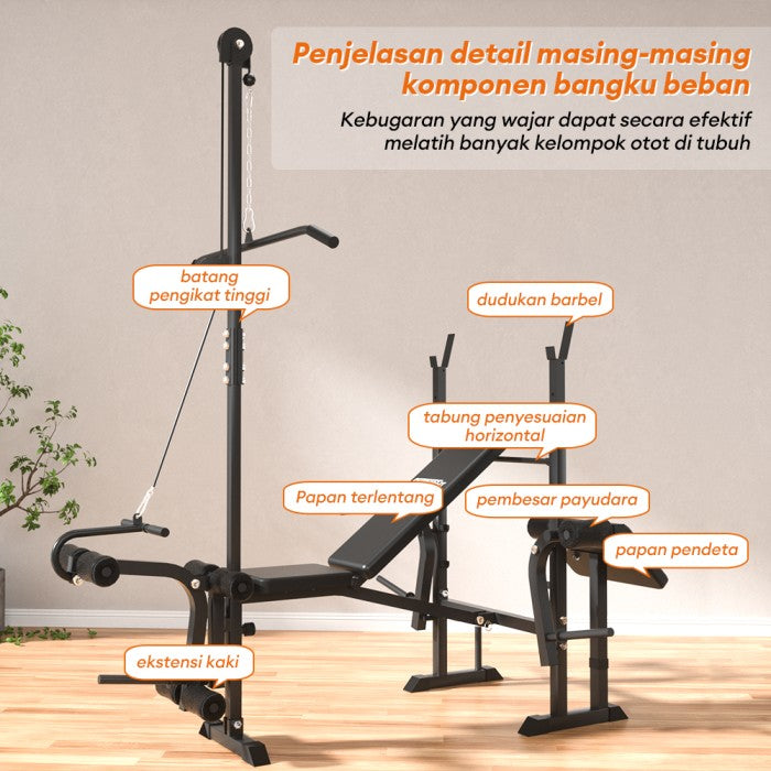 OneTwoFit New Bench Press Weightlifting Bench Adjustable Multi Gym Weight Bench Dumbbell Stool