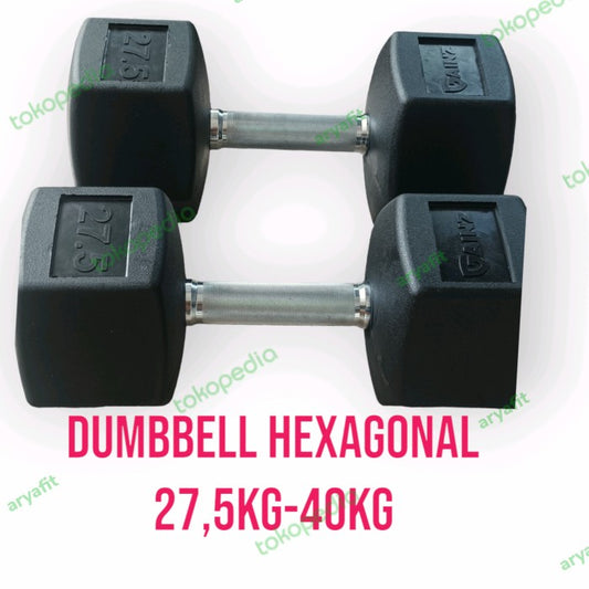 Hexagonal Rubber Dumbbell Set 27,5kg-40kg | 405kg