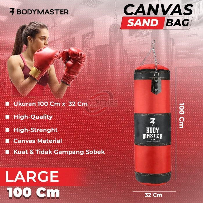 BODYMASTER Samsak Tinju BM-E032 - Sandsack Boxing Bag Canvas Muaythai - 100CM