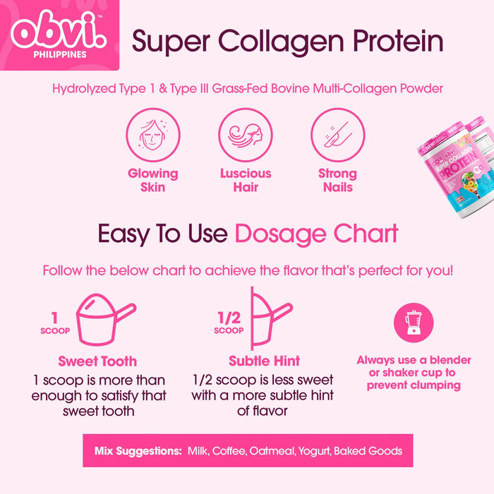 Obvi Super Collagen Protein 30 Servings 337 Gram Whey Protein