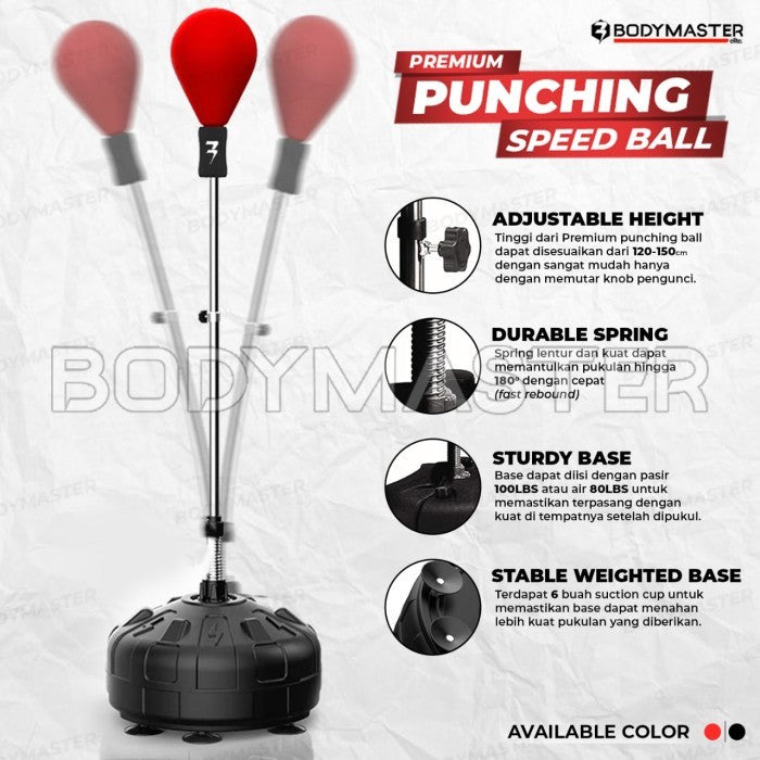 BODYMASTER Premium Punching Speed Ball BM-E039 Boxing Samsak Tinju - Hitam