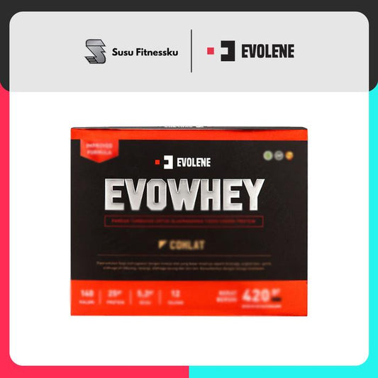 Evowhey Evolene 420gr - Whey Protein isi 12 Sachet - Vanilla, Handuk