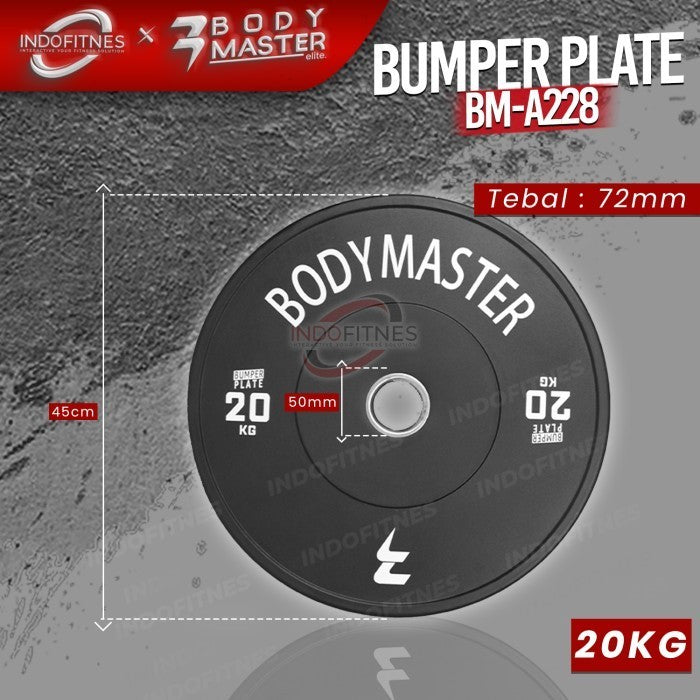BODYMASTER Olympic Bumper Plate Rubber Barbell Beban 5 10 15 20 25 KG - 5KG, TOPED