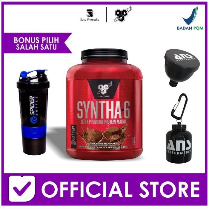 Syntha 6 5 lbs BSN - Syntha6 5lbs - Coklat, Bonus Shaker