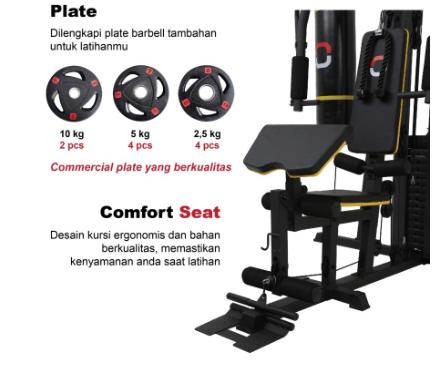 Alat Fitness Home Gym 3 sisi + SAMSAK TINJU 150LBS iReborn Muti Station Home