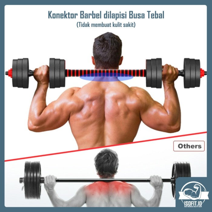 DUMBELL SET / Barbel / Alat Angkat Beban / Alat Fitness - TRI 2IN1-20KG