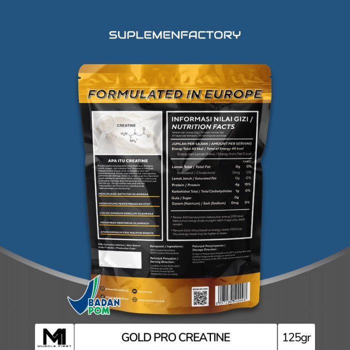 Muscle First Gold Pro Creatine Monohydrate 125 Gram 25 Serving M1