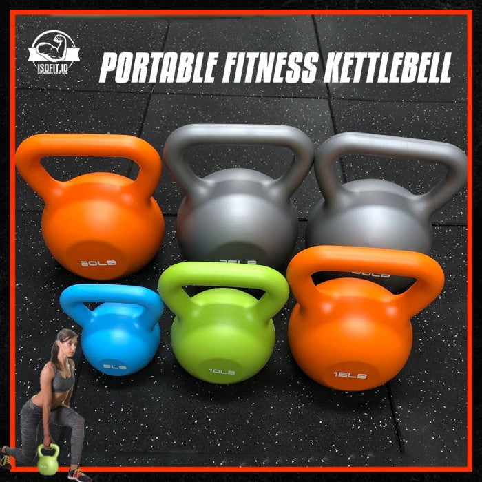 KettleBell 20-LBS / Ketel Bel / Kettle Bell / Alat Angkat Beban / Alat Squat Fitness Rumah bahan PVC Vinyl Halus