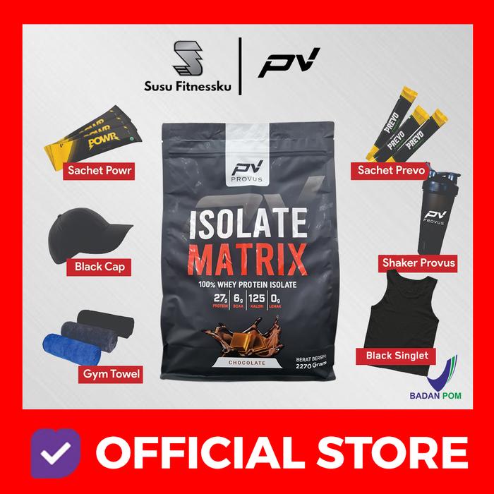 Provus Isolate Matrix (100% Whey Protein Isolate) 5Lb - Coklat, Shaker Hitam