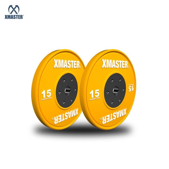 XMASTER Plate Bumper Urethane Kompetisi IWF 5kg-25kg Standar Gym CrossFit Strength ROGUE ELEIKO Hijau Kuning Biru Merah - 10kg Competition