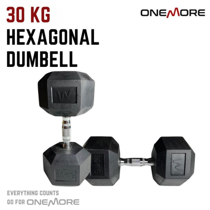 ONE MORE Dumbell Hexagonal 30kg Barbel
