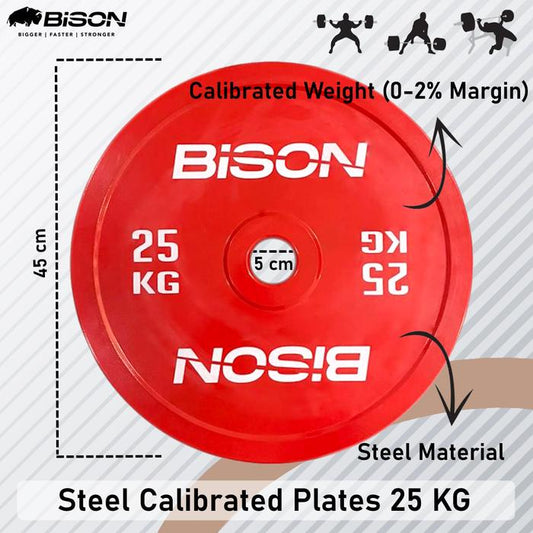 Bison 25 Kg Steel Calibrated Plates Competition Plate