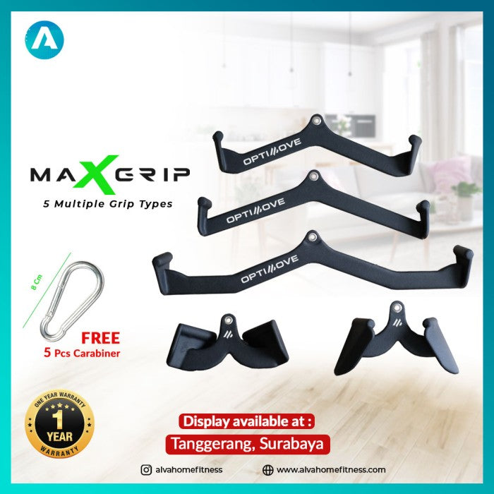 OPTIMOVE Mag Grip MaXgrip Lat Pulldown Pull Down Bar Handle Set