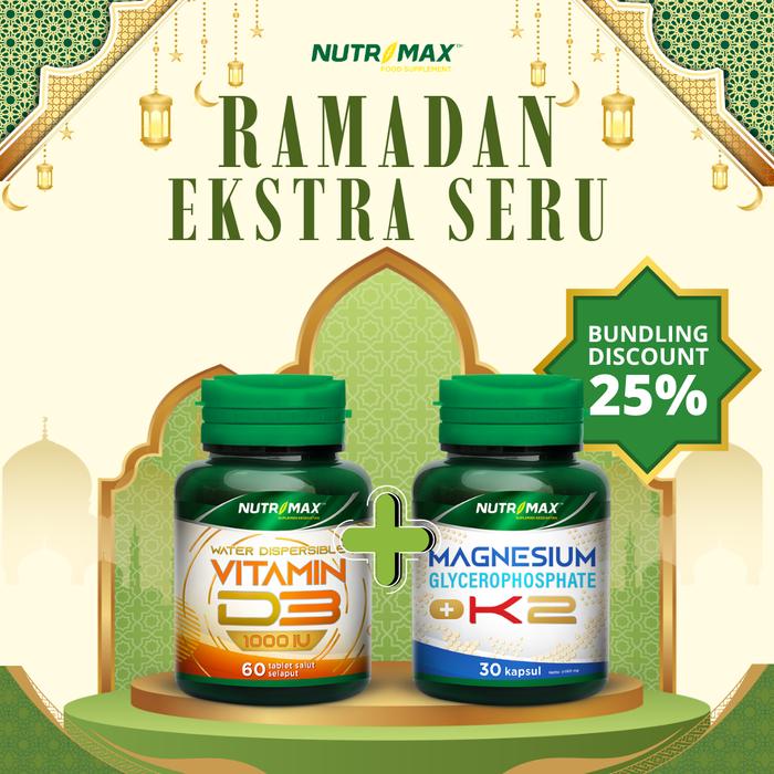 Paket Bundling Nutrimax Vitamin D3 1000 Nutrimax Magnesium Glyserophospate Plus K2